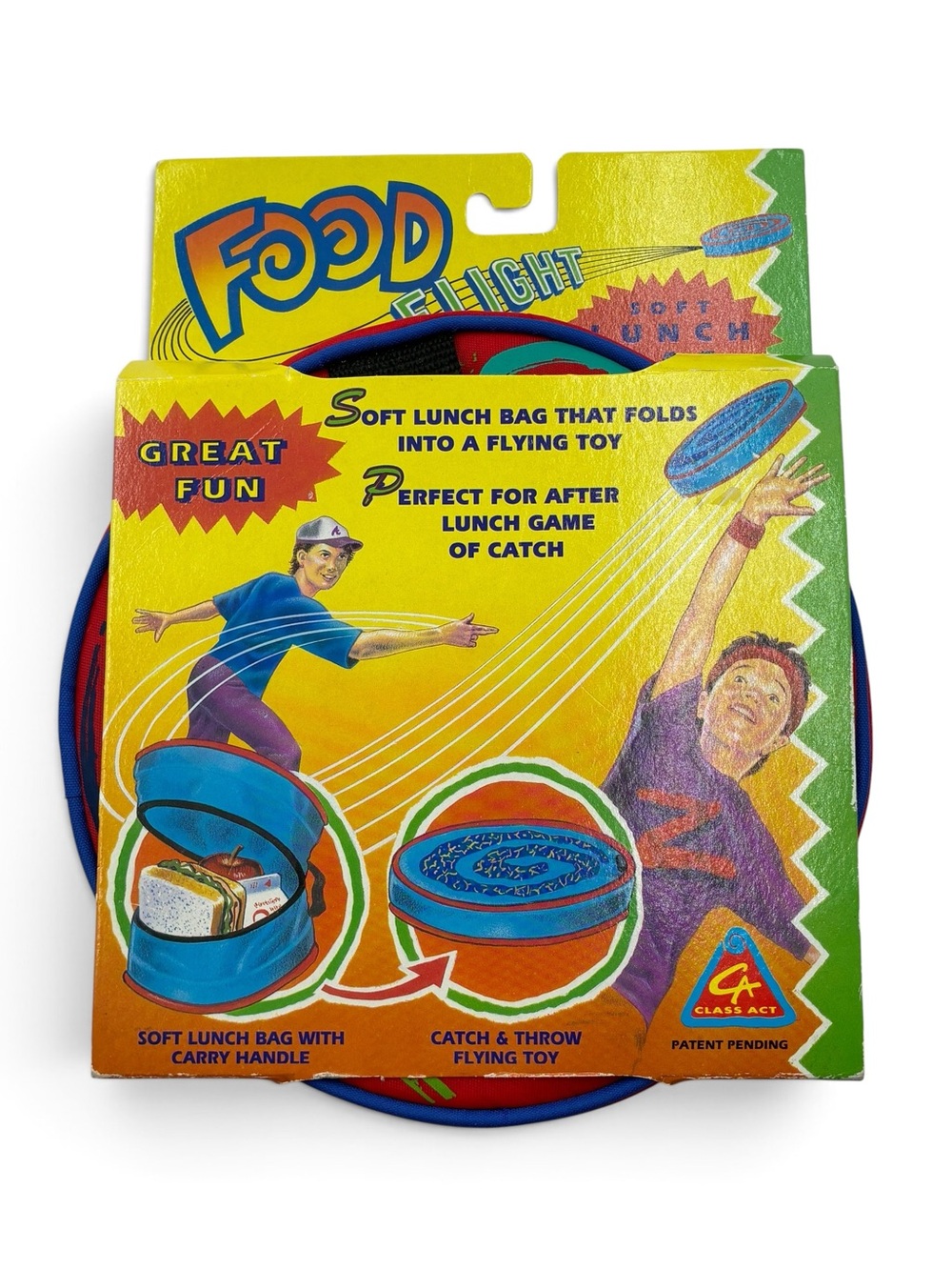 Vintage 90s Food Flight Lunch Bag Flying Disc Toy Class Act New In Package Rare